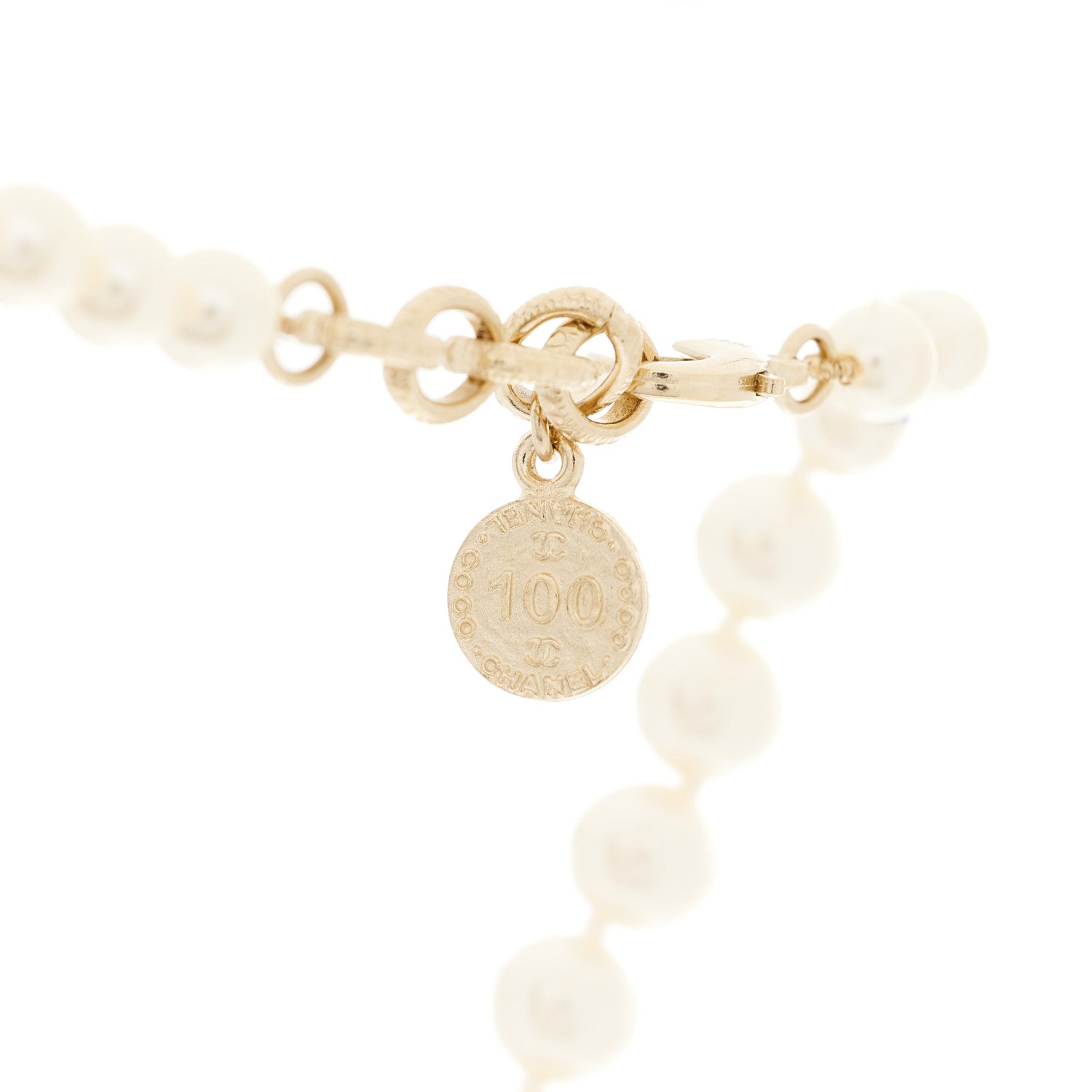 Chanel Pearl CC 100th Anniversary Necklace Light Gold 4 of 7