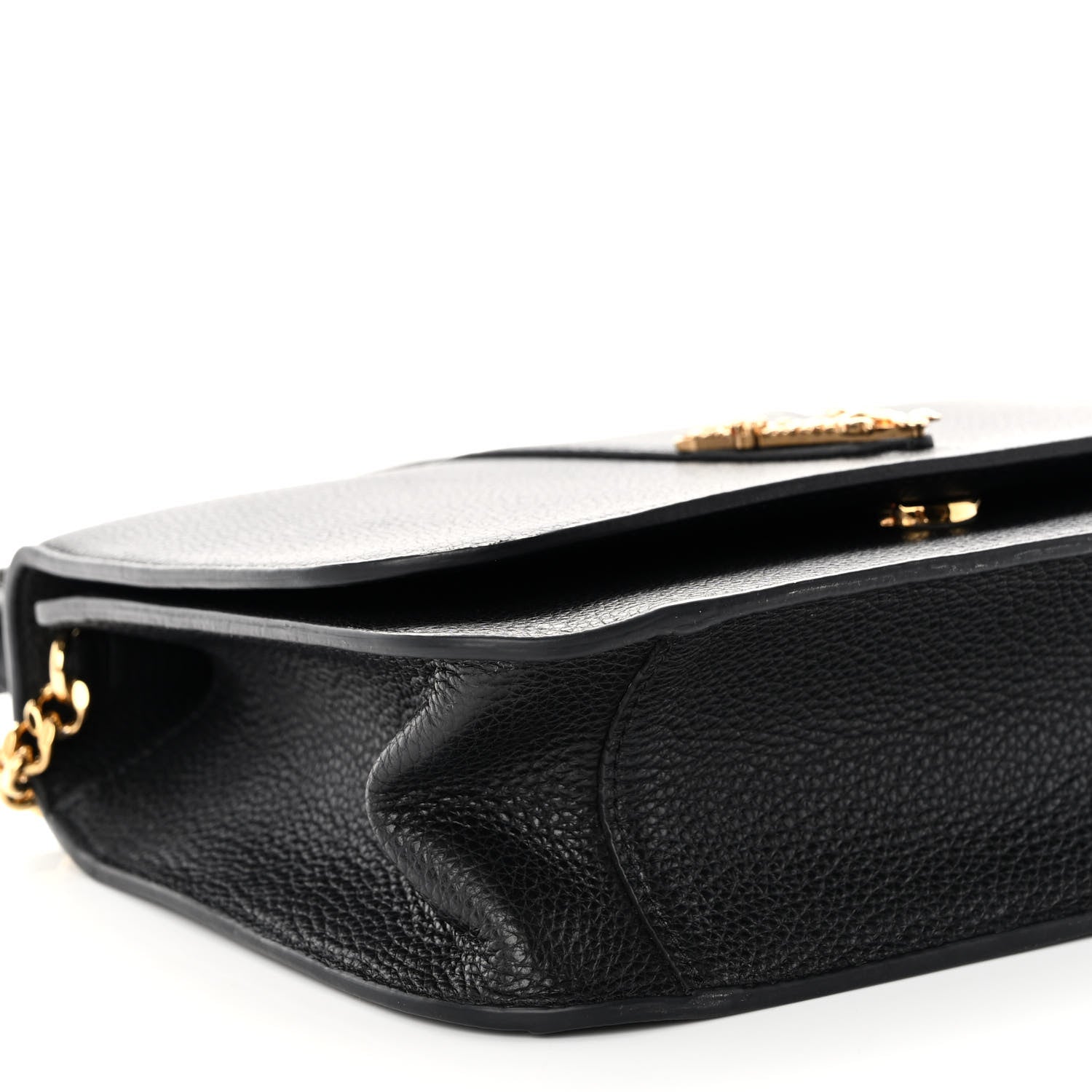 Versace Grainy Calfskin Virtus Chain Crossbody Black 8 of 9