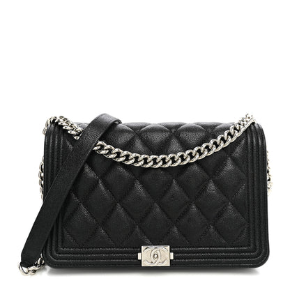 Chanel Caviar Quilted Boy Wallet On Chain WOC Black 1 of 10