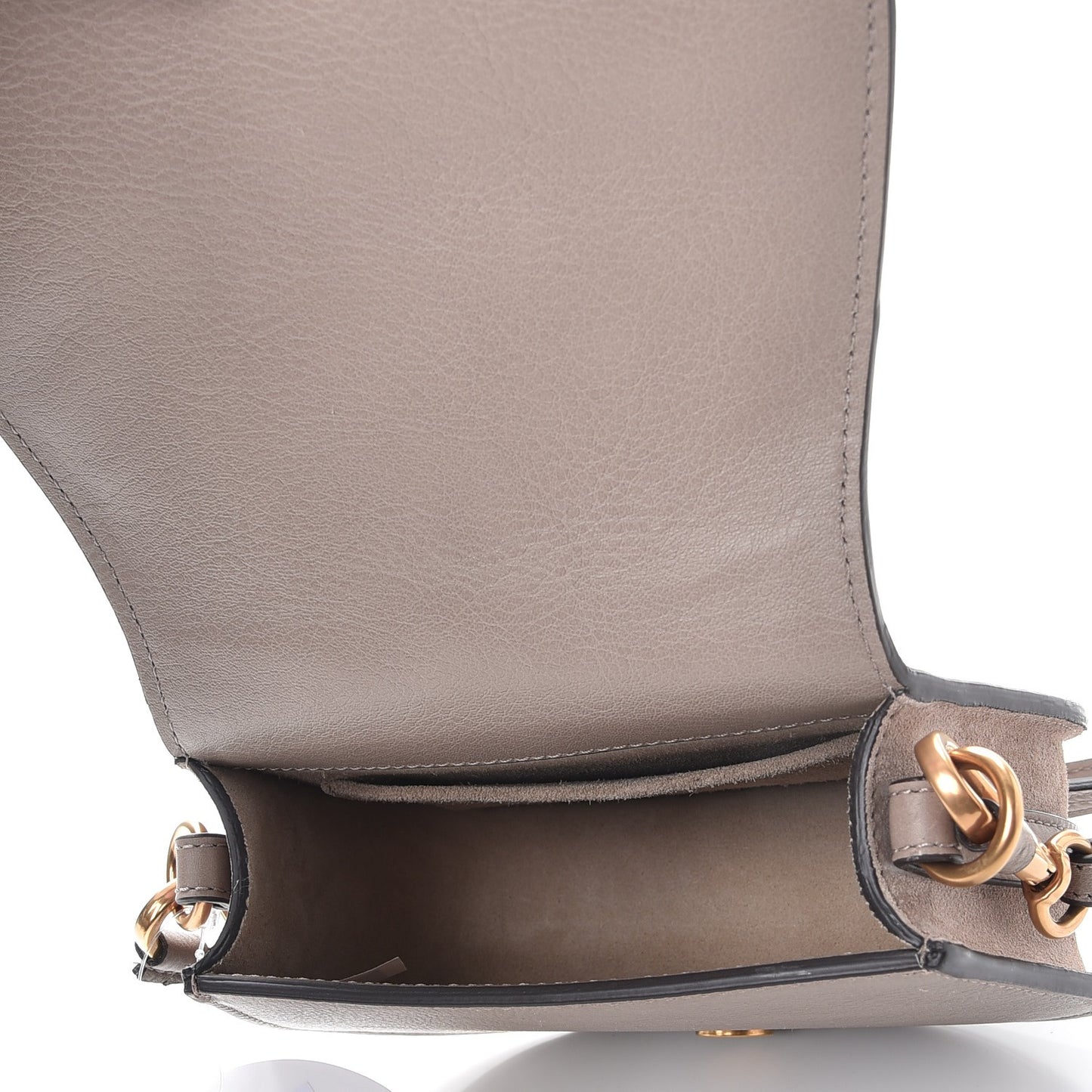 Calfskin Suede Small Nile Bracelet Bag Motty Grey