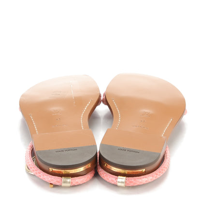 Louis Vuitton Lizard Anklewrap Sandals 41 Pink 5 of 8