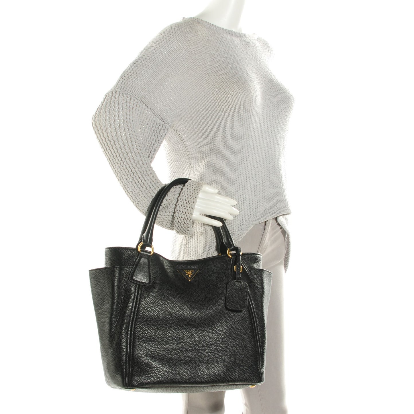 Vitello Daino Double Pocket Hobo Nero Black