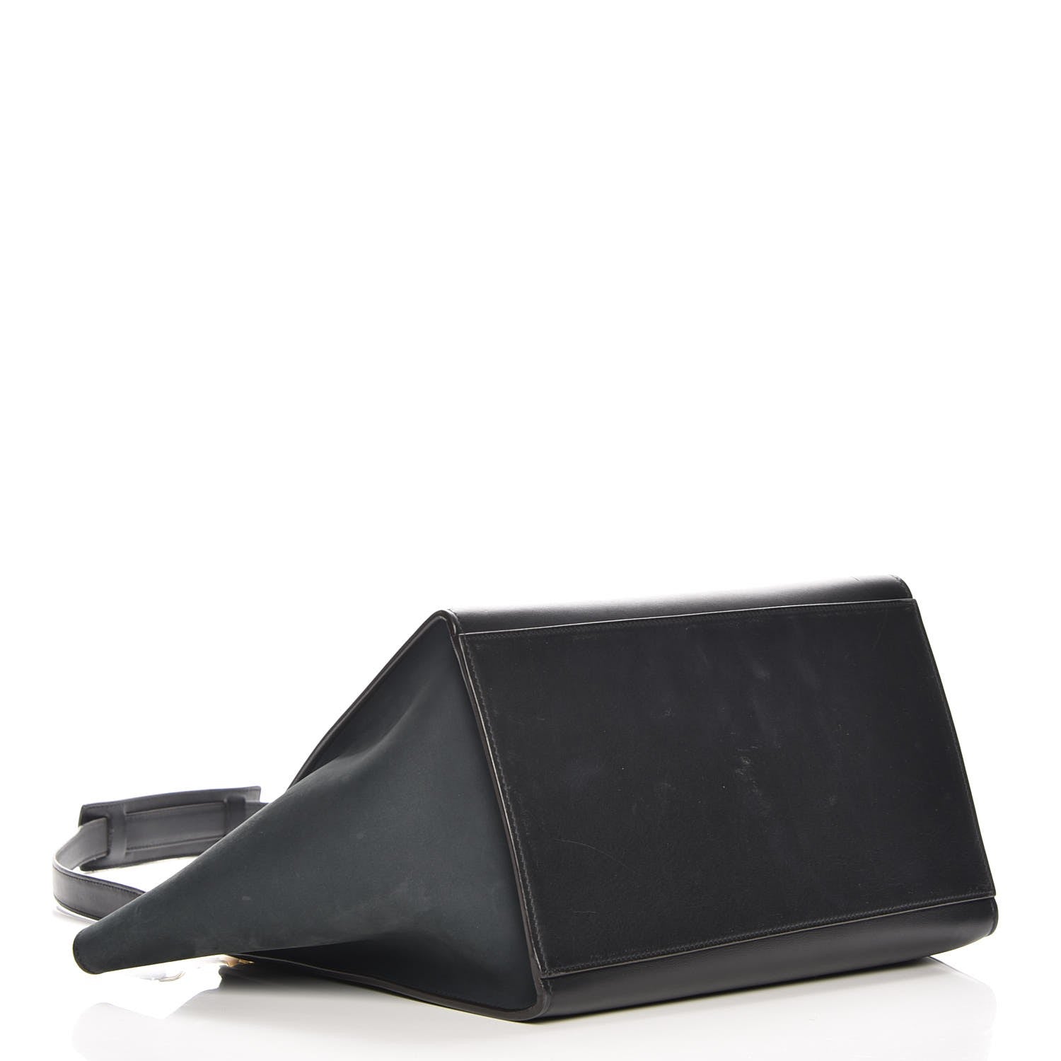 Celine Nubuck Crocodile Embossed Medium Trapeze Navy 5 of 8