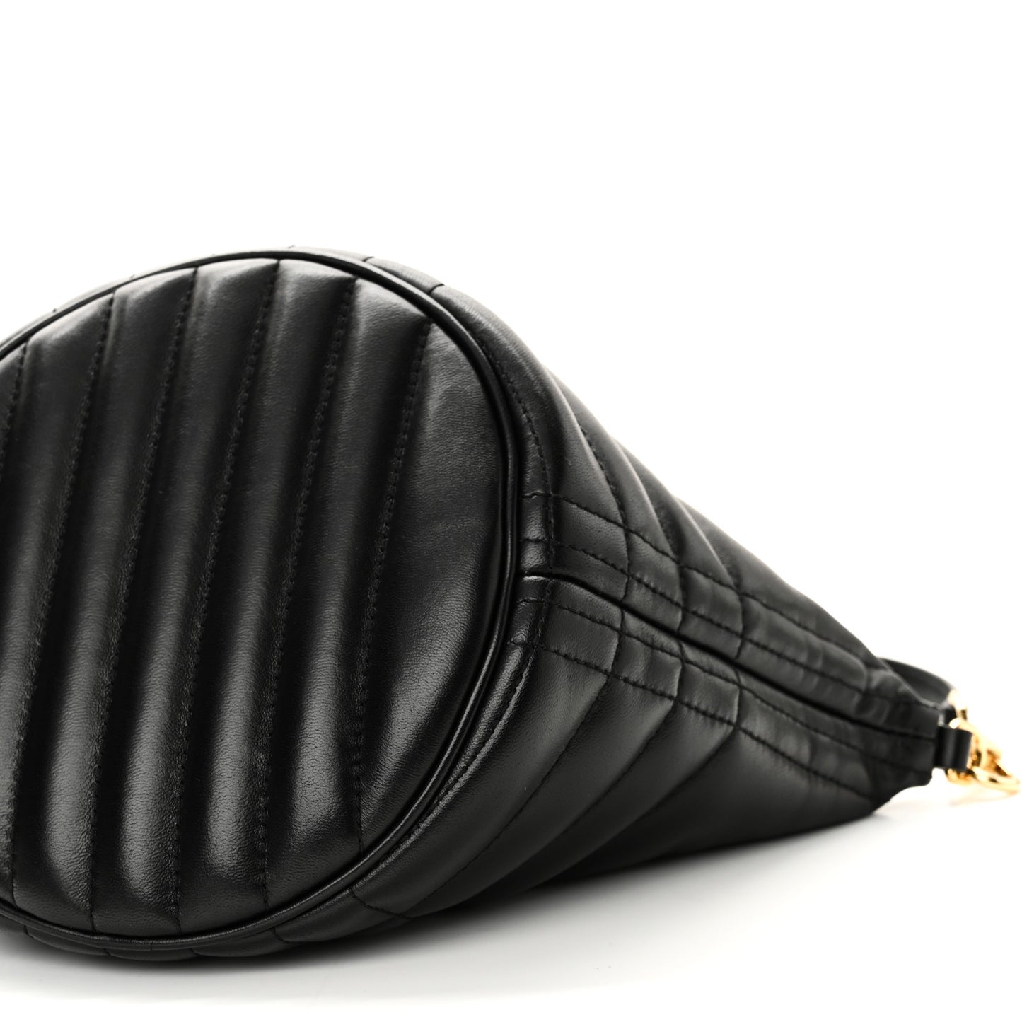 Lambskin Quilted Small Crescent Lola Bag Black