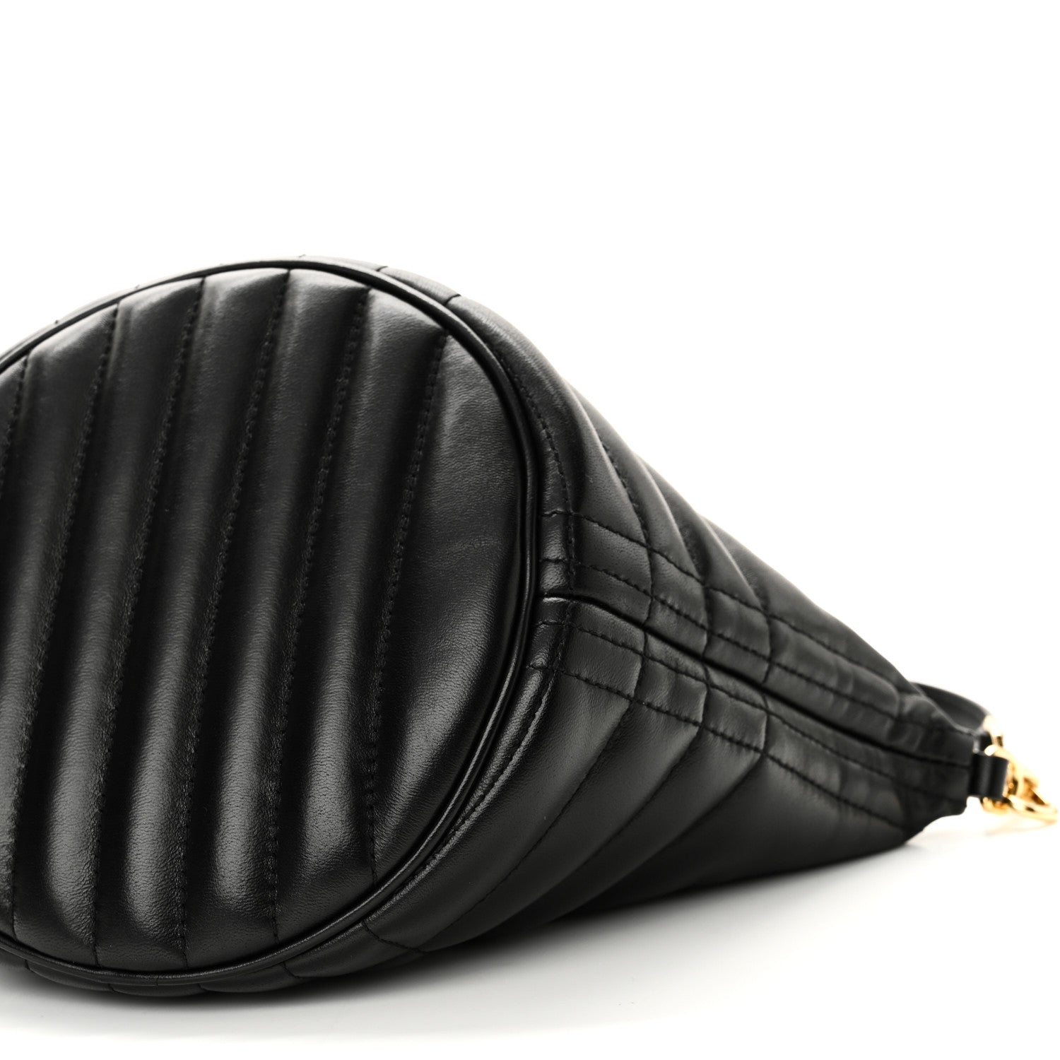 Burberry Lambskin Quilted Small Crescent Lola Bag Black 9 of 9