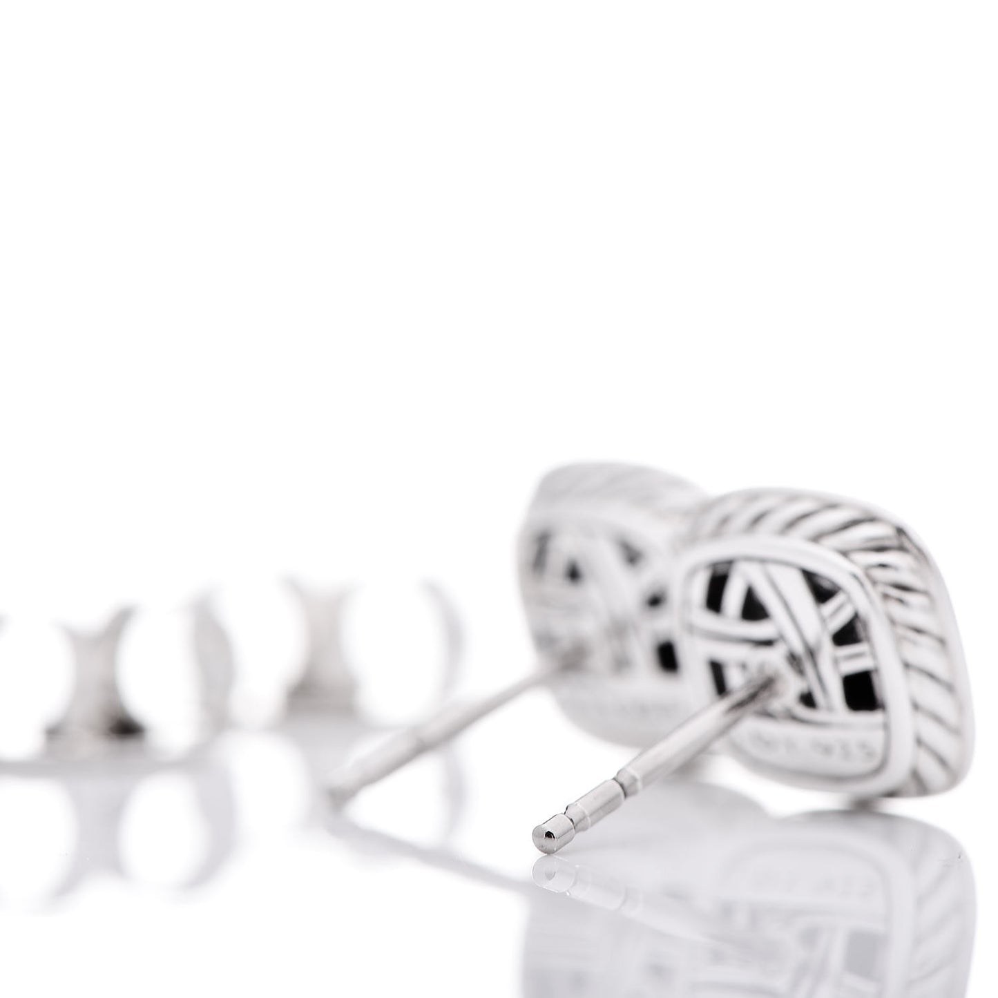 Sterling Silver Diamond Black Onyx 5mm Petite Albion Earrings