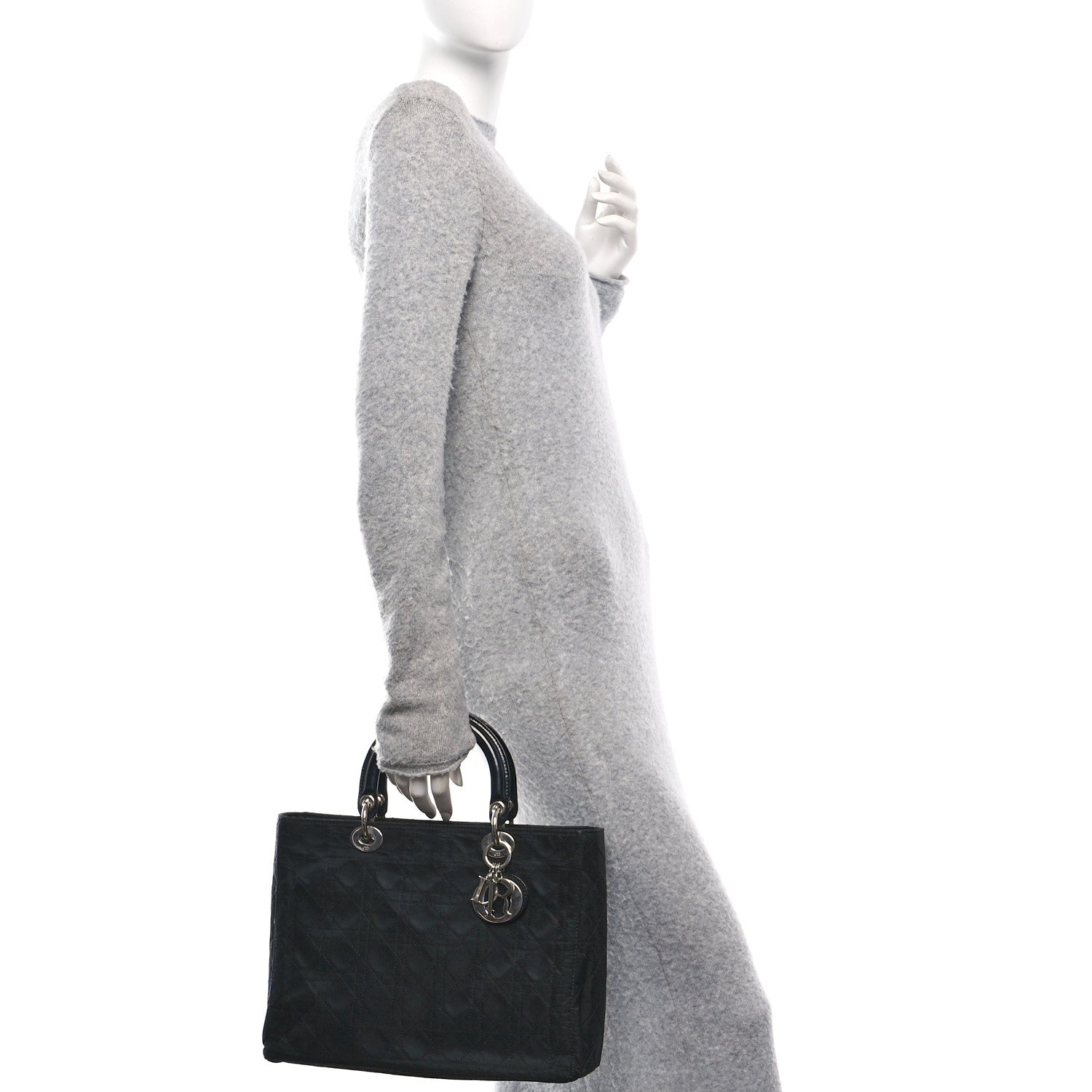 Christian Dior Nylon Cannage Large Lady Dior Black 2 of 10