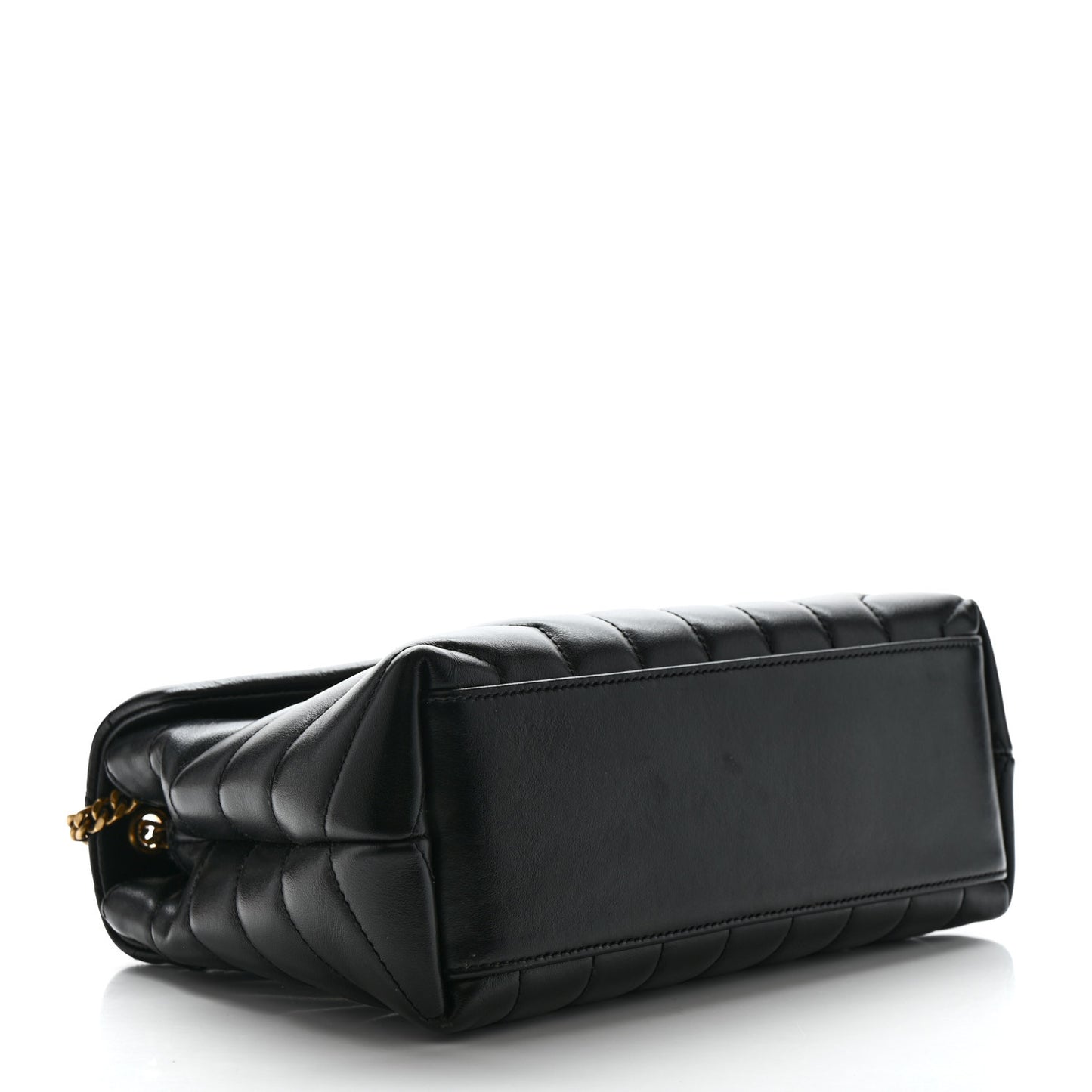 Calfskin Y Quilted Monogram Small Loulou Chain Satchel Black