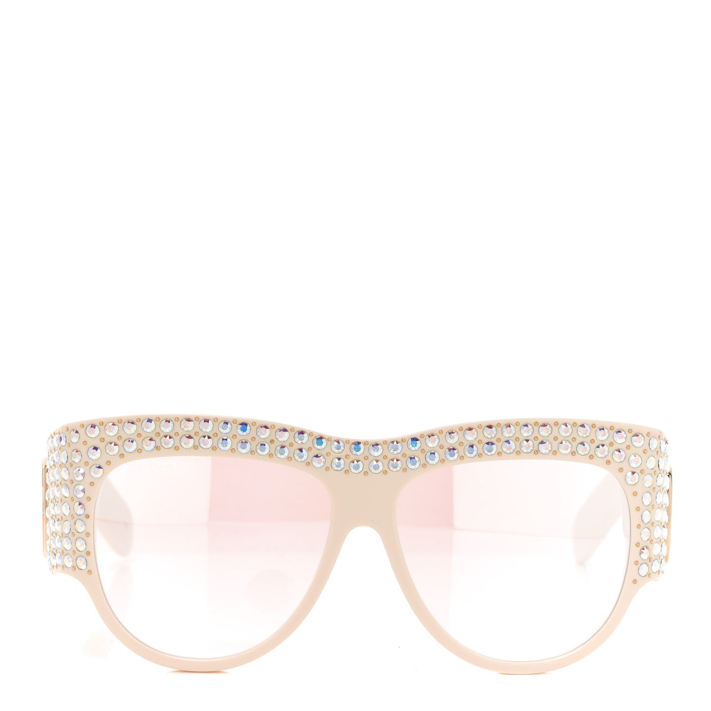 Acetate Crystal Oversize Hollywood Forever Sunglasses GG0144S Ivory