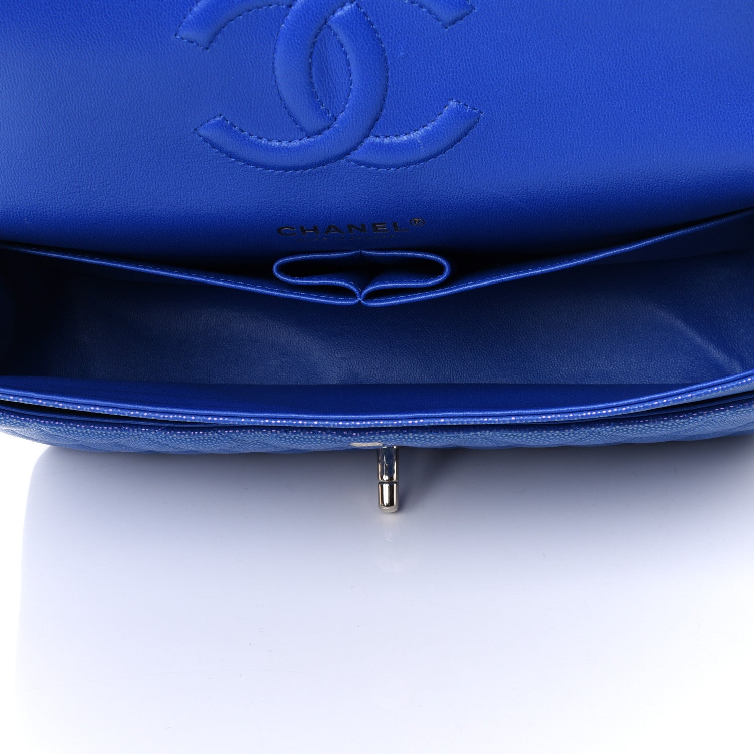 Chanel Iridescent Caviar Quilted Medium Double Flap Blue 4 of 4