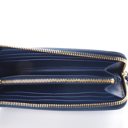 Prada Saffiano Metal Zip Around Wallet Bleuette 5 of 7