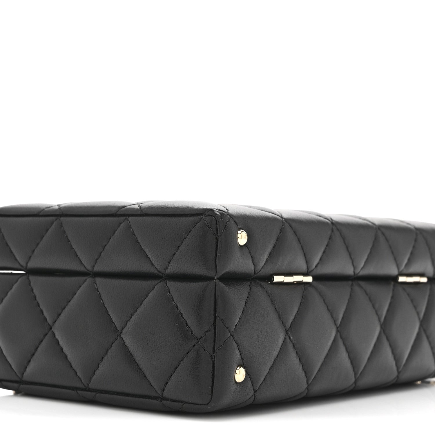 Chanel Lambskin Quilted Small CC Top Handle Box Bag Black 9 of 11