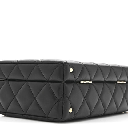 Chanel Lambskin Quilted Small CC Top Handle Box Bag Black 9 of 11