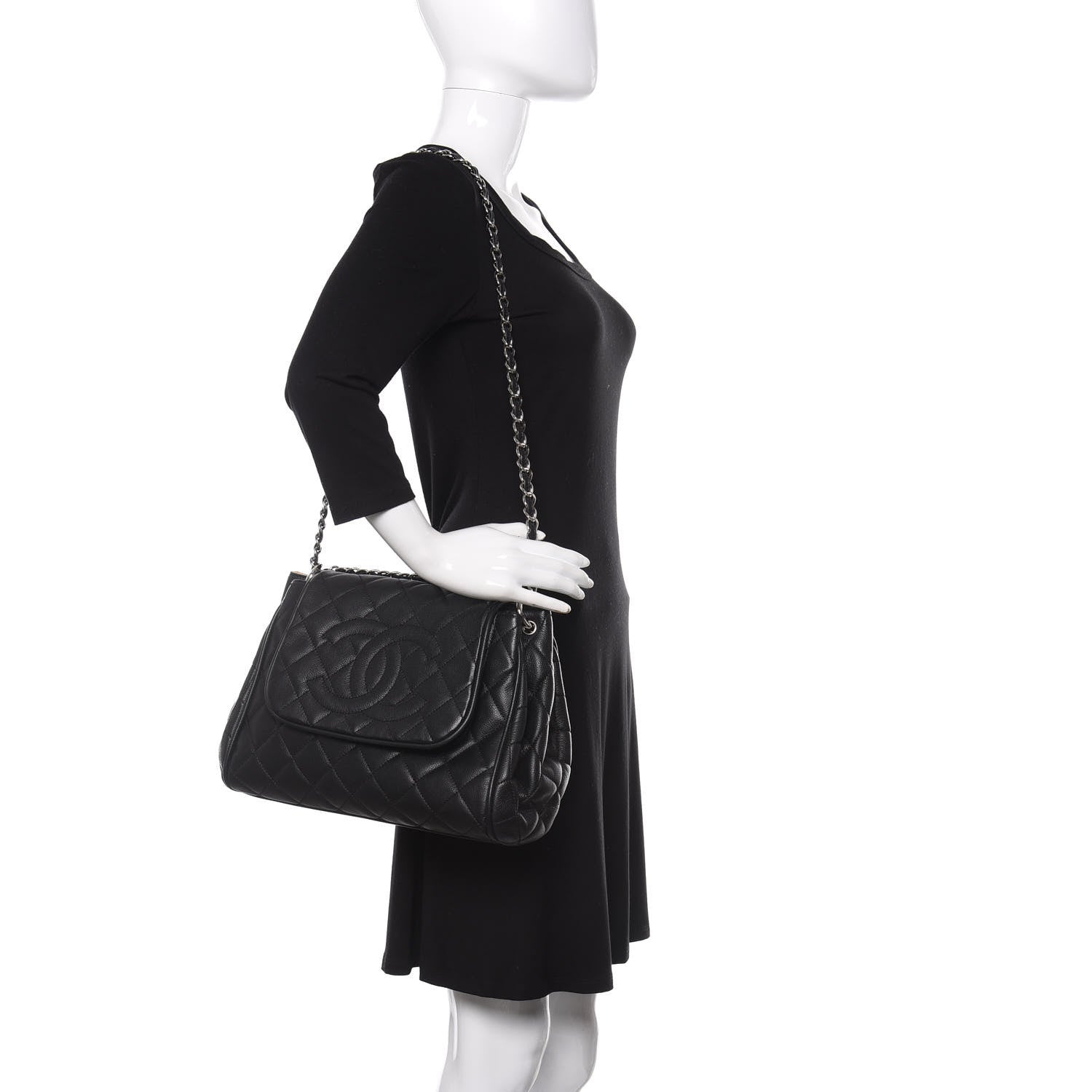 Chanel Caviar Quilted Timeless Accordion Flap Black 3 of 12