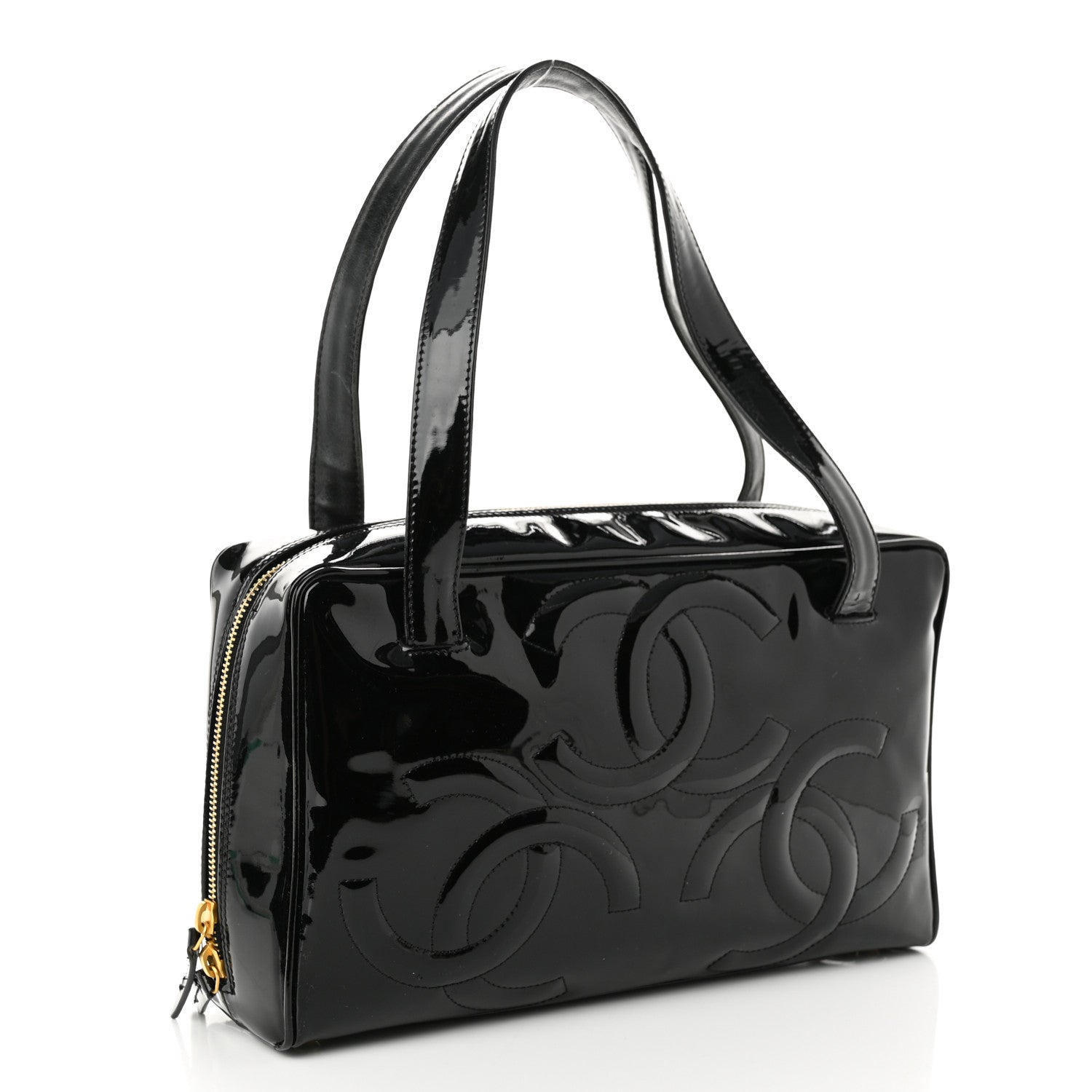 Chanel Patent CC Bowler Black 2 of 9