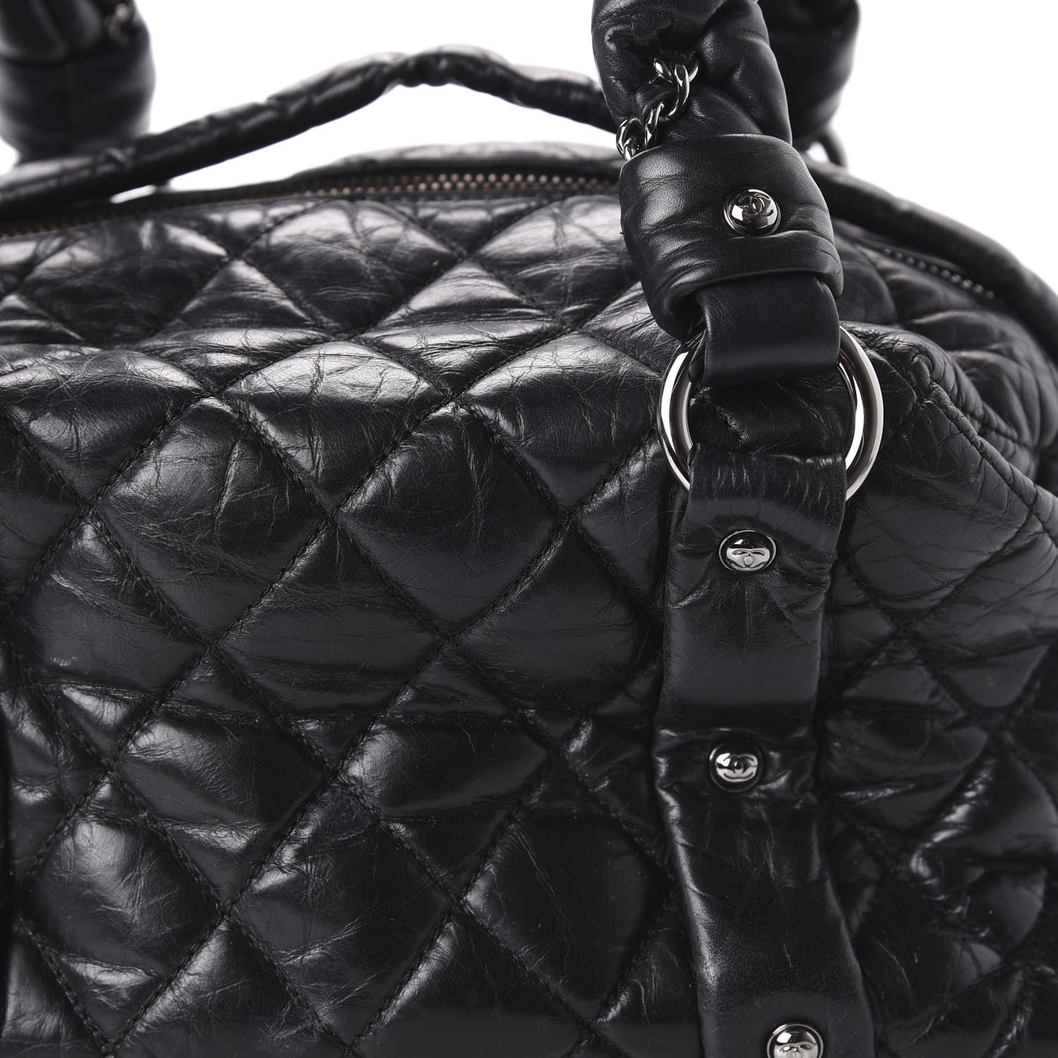 Chanel Distressed Lambskin Small Lady Braid Tote Black 10 of 10