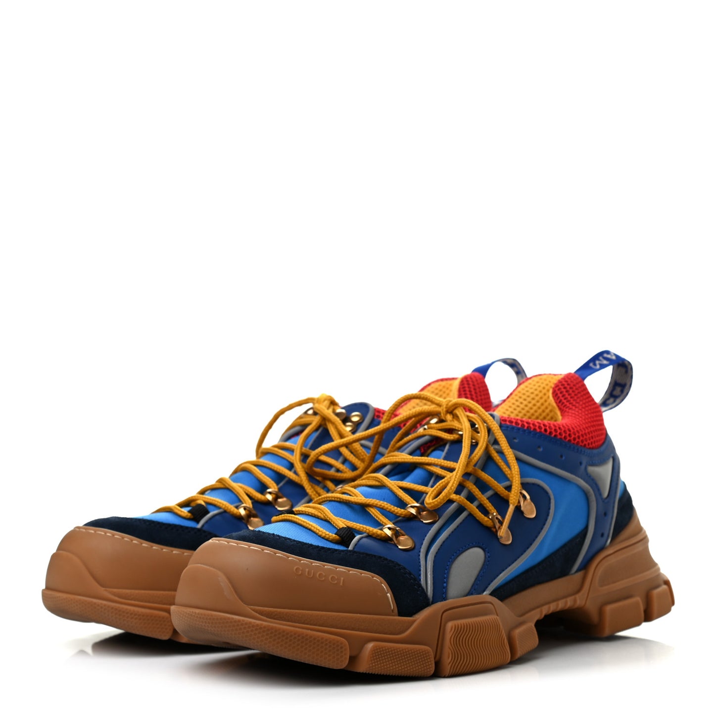 X SEGA Nylon Suede Calfskin Mens Flashtrek Sneakers 11 Bright Splash Poppy Marine Blue