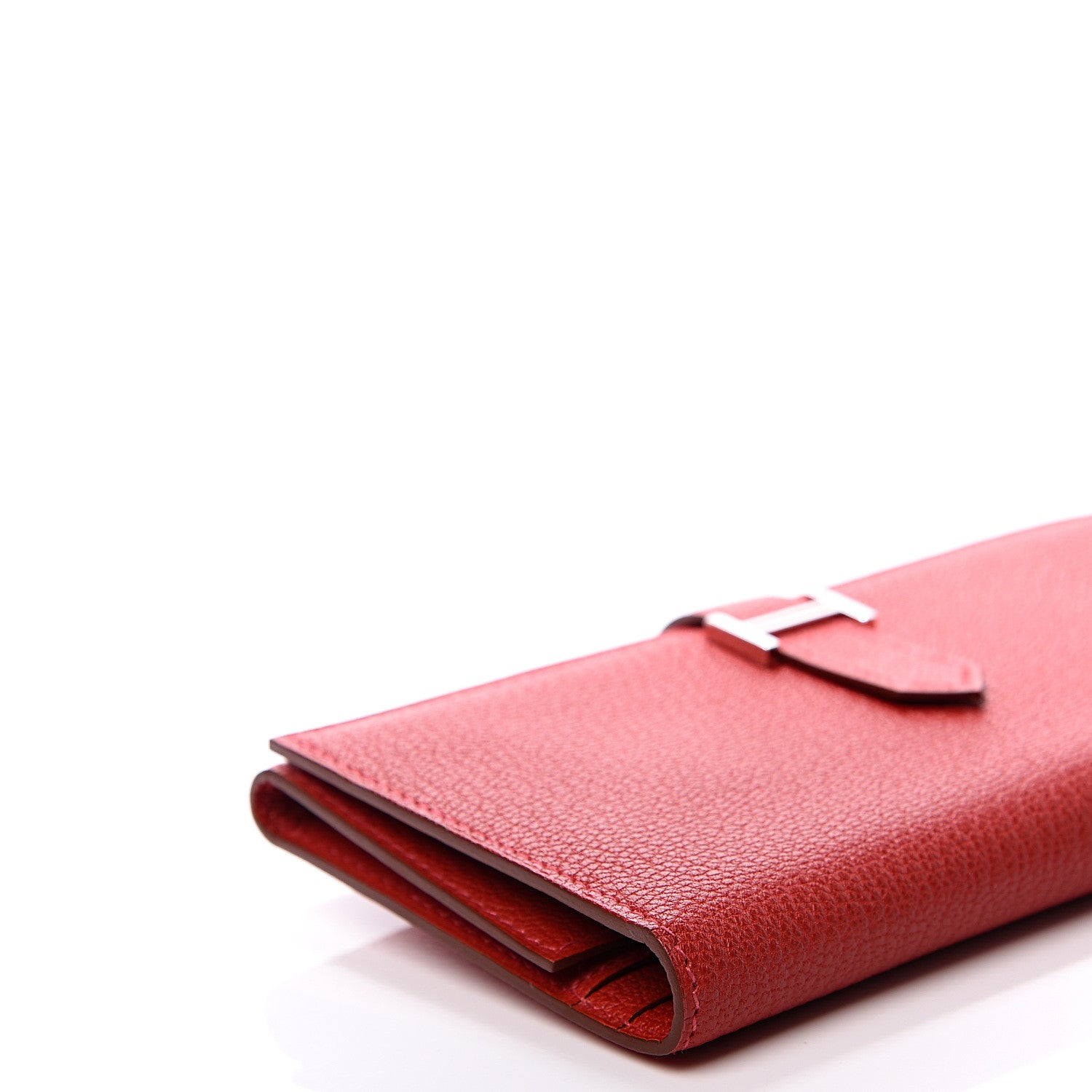 Hermes Chevre Mysore Bearn Gusset Wallet Rouge Garance 6 of 8
