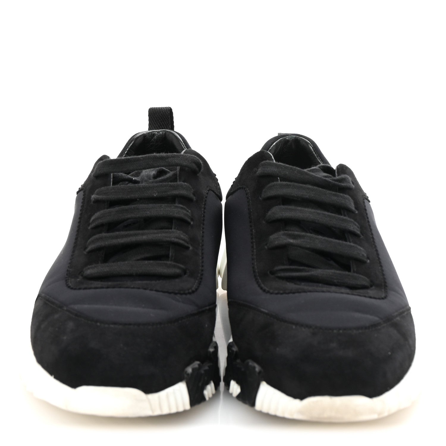 エルメス　38 Hermes Chevre Velours Toile Bouncing Sneakers 38 Black 1744037