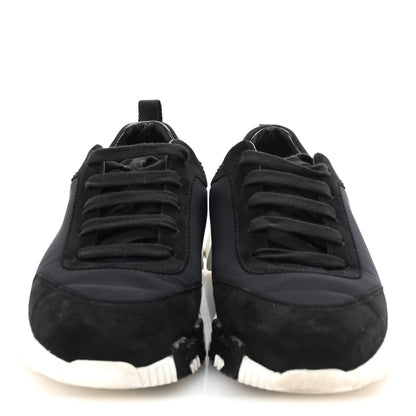 Hermes Chevre Velours Toile Bouncing Sneakers 38 Black 3 of 9