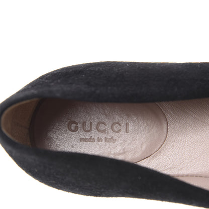 Gucci Suede Crystal Interlocking G Ballet Flats 36.5 Black 7 of 9