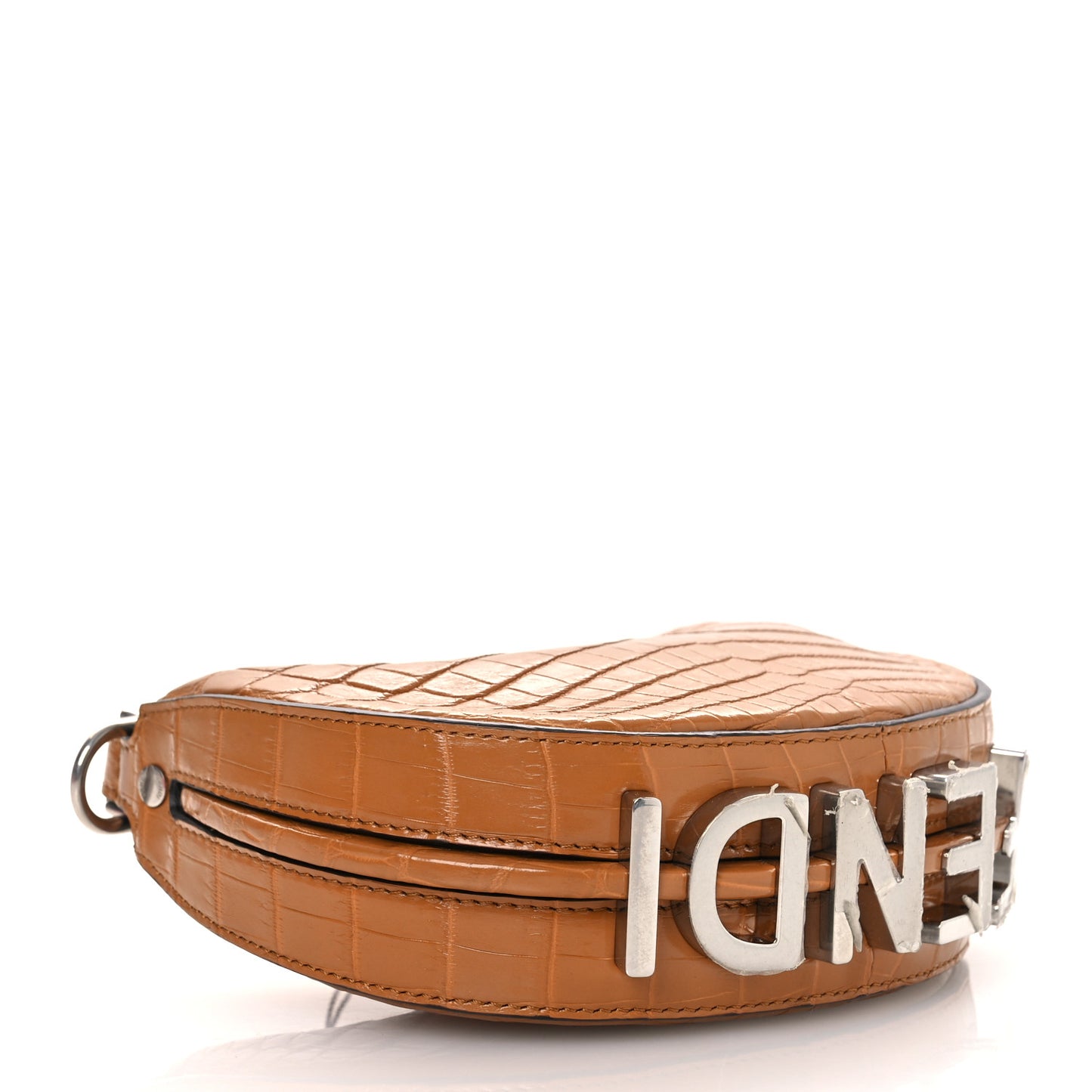 Crocodile Nano Fendigraphy Hobo Charm Caramello