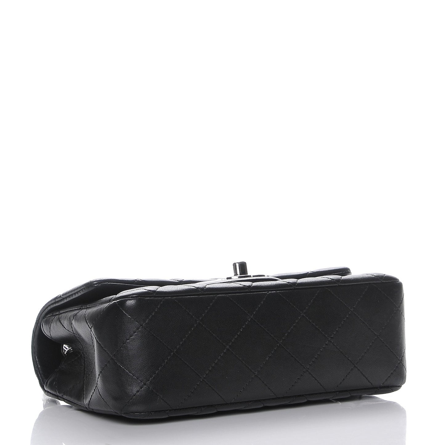 Lambskin Quilted Mini Rectangular Flap Black