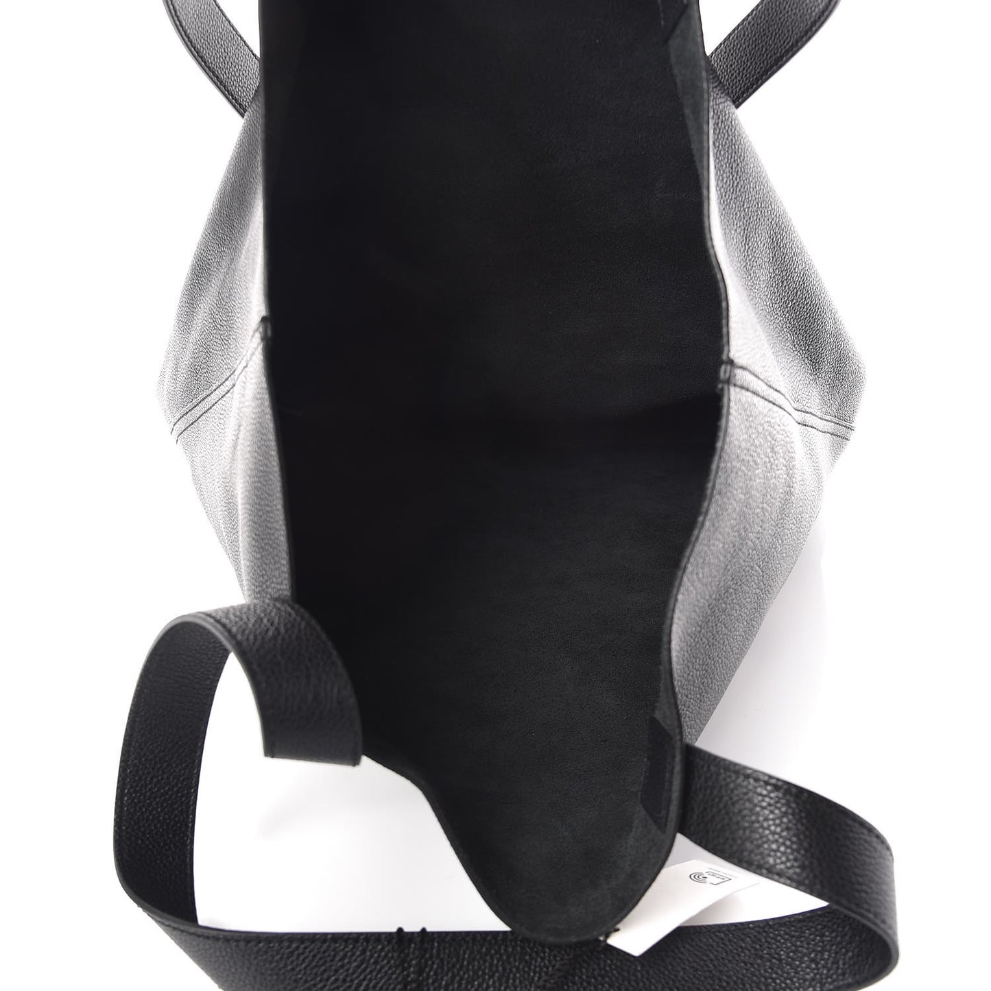 Calfskin Mens Logo Vertical Shopping Tote Black