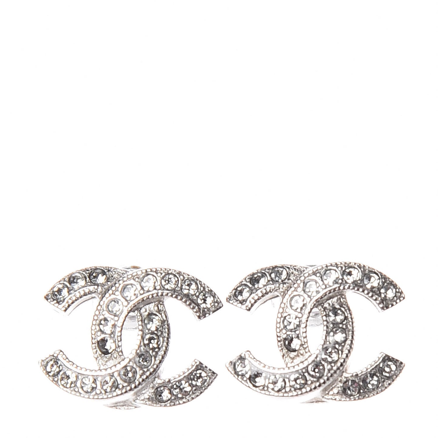 Crystal CC Earrings Silver