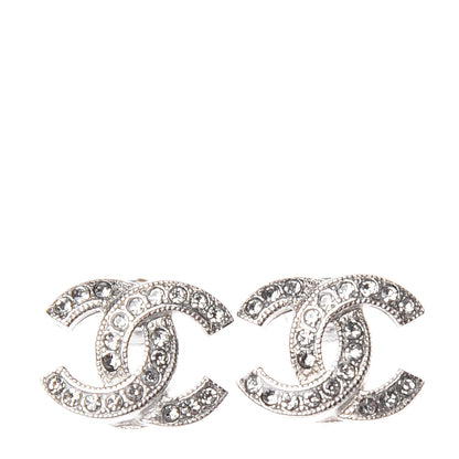 Chanel Crystal CC Earrings Silver 1 of 5
