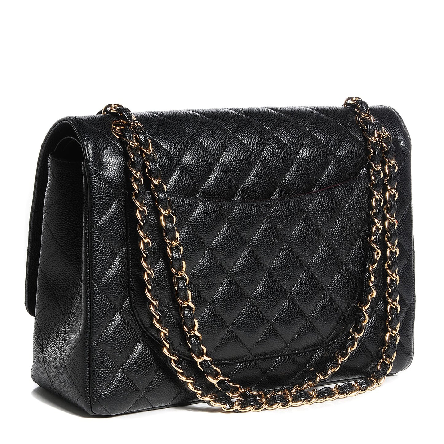 Caviar Quilted Maxi Double Flap Black