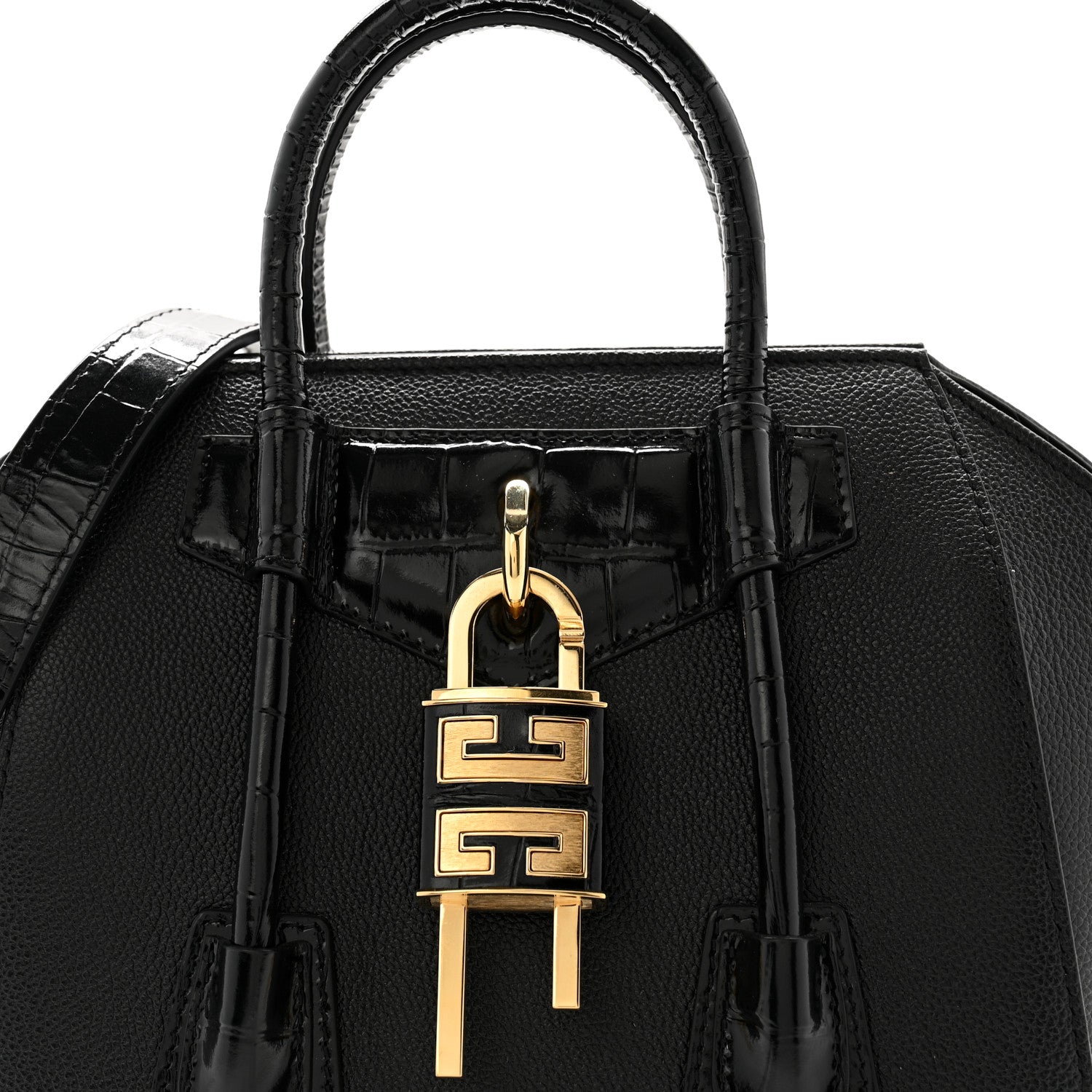 Givenchy Grained Calfskin Mini Lock Antigona Shoulder Bag Black 7 of 10