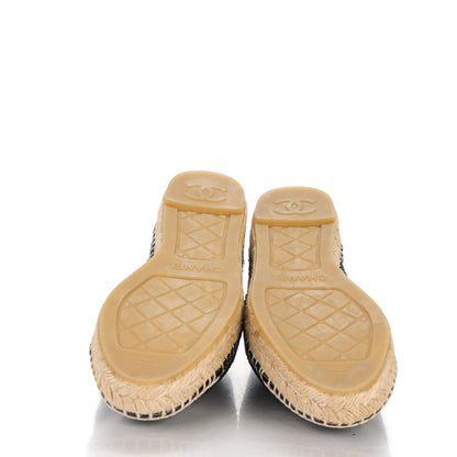 Chanel Fabric Patent Calfskin CC Espadrilles 36 Black 5 of 7