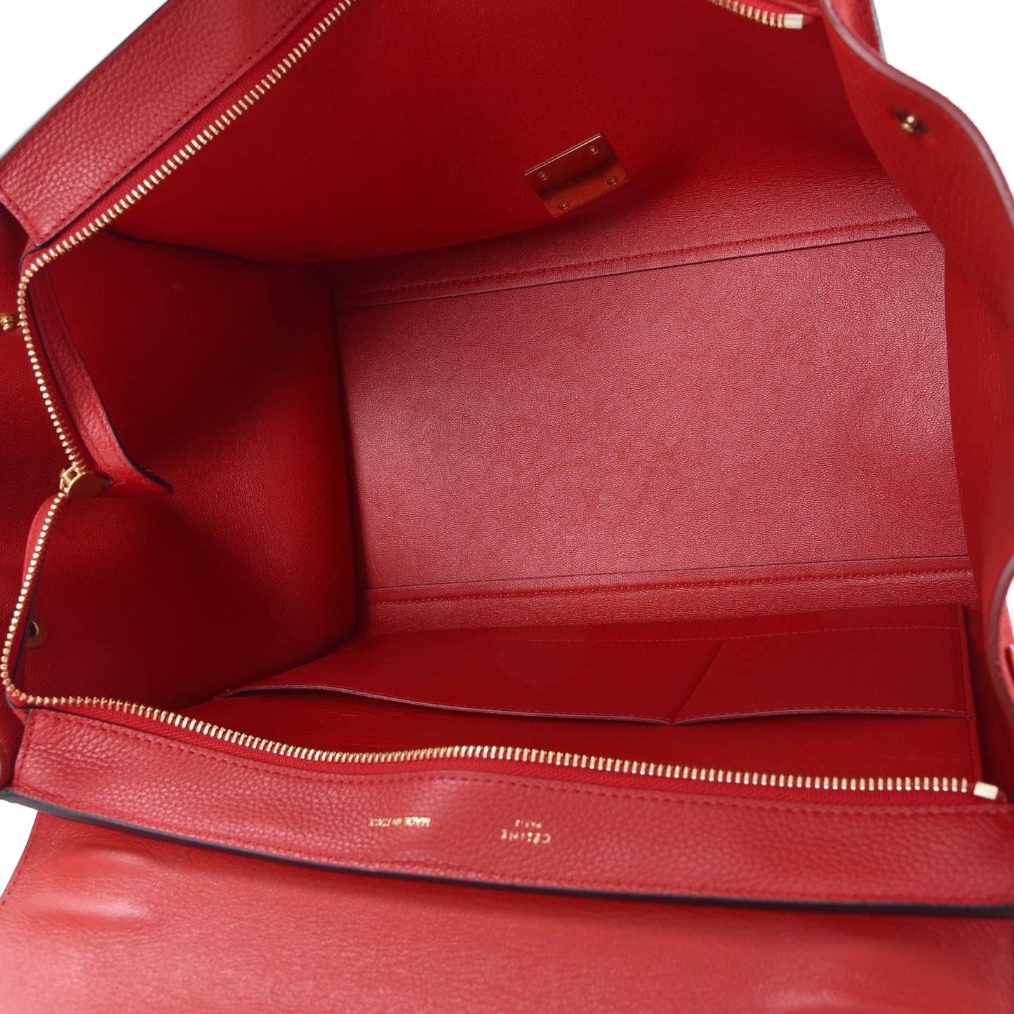 Drummed Calfskin Suede Medium Trapeze Coquelicot