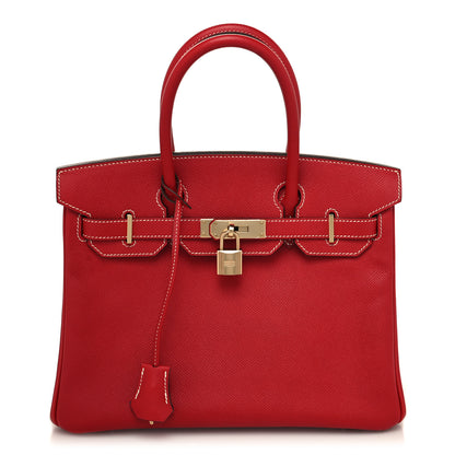 Hermes Epsom Candy Birkin 30 Rouge Casaque Bleu Thalassa 1 of 12