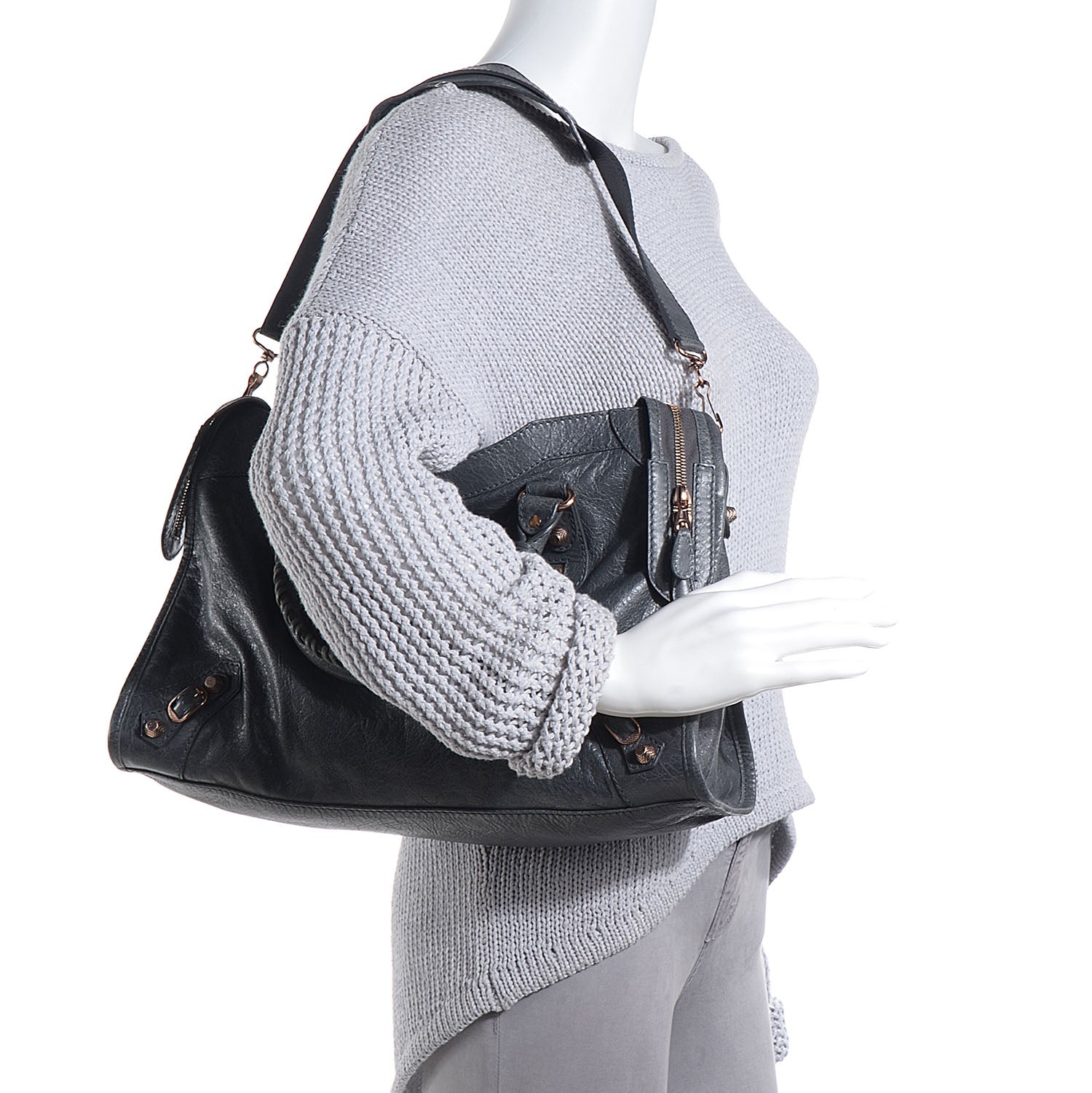 Balenciaga Agneau Giant 12 Rose Gold Hardware City Gris Tarmac 2 of 11