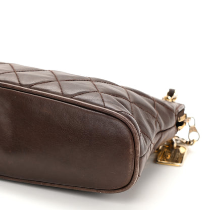 Chanel Lambskin Quilted Shoulder Bag Brown 9 of 10