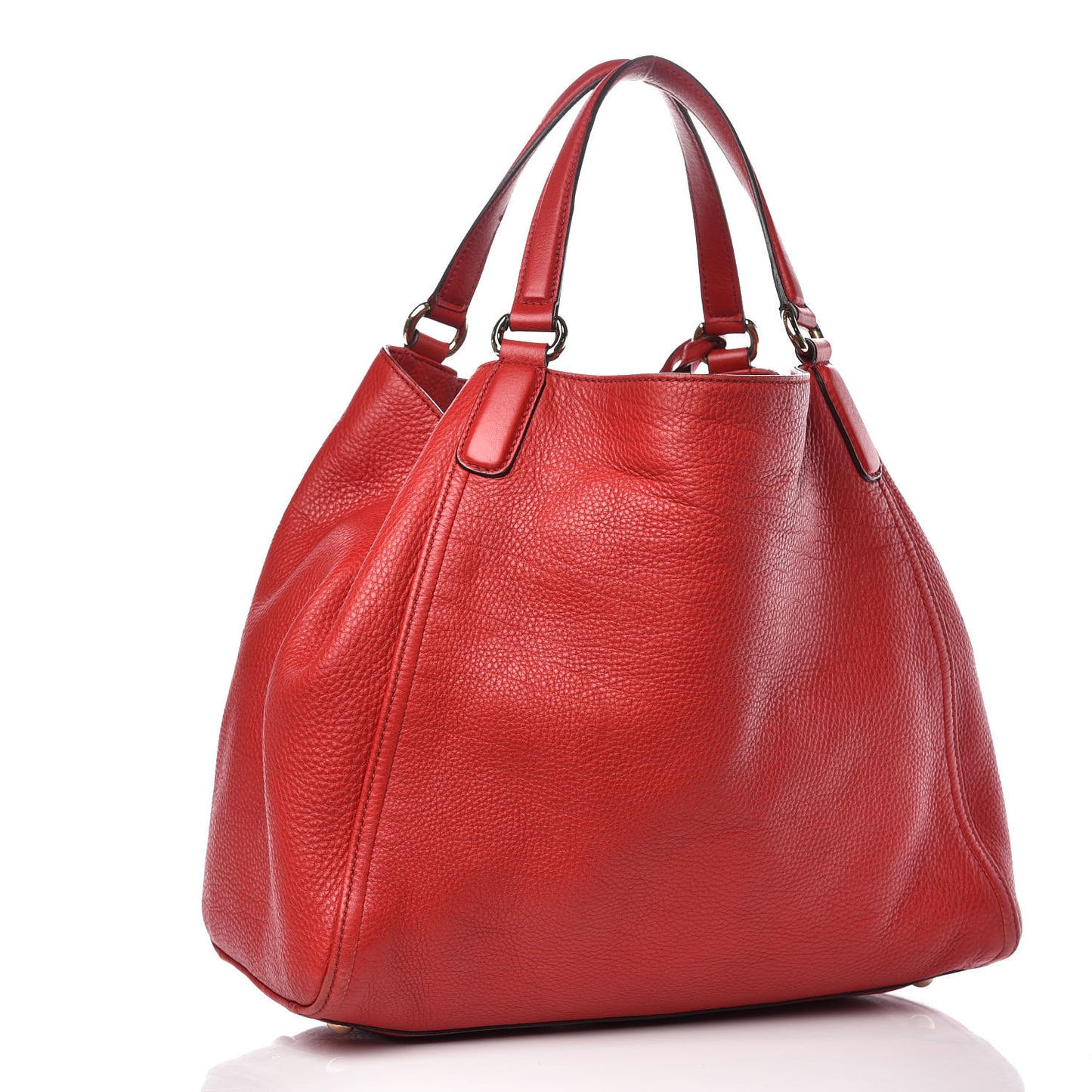 Pebbled Calfskin Medium Soho Shoulder Bag Red