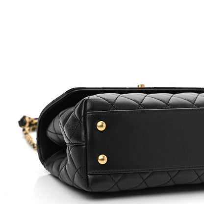 Chanel Calfskin Strass Quilted Mini Coco Handle Flap Black 9 of 10