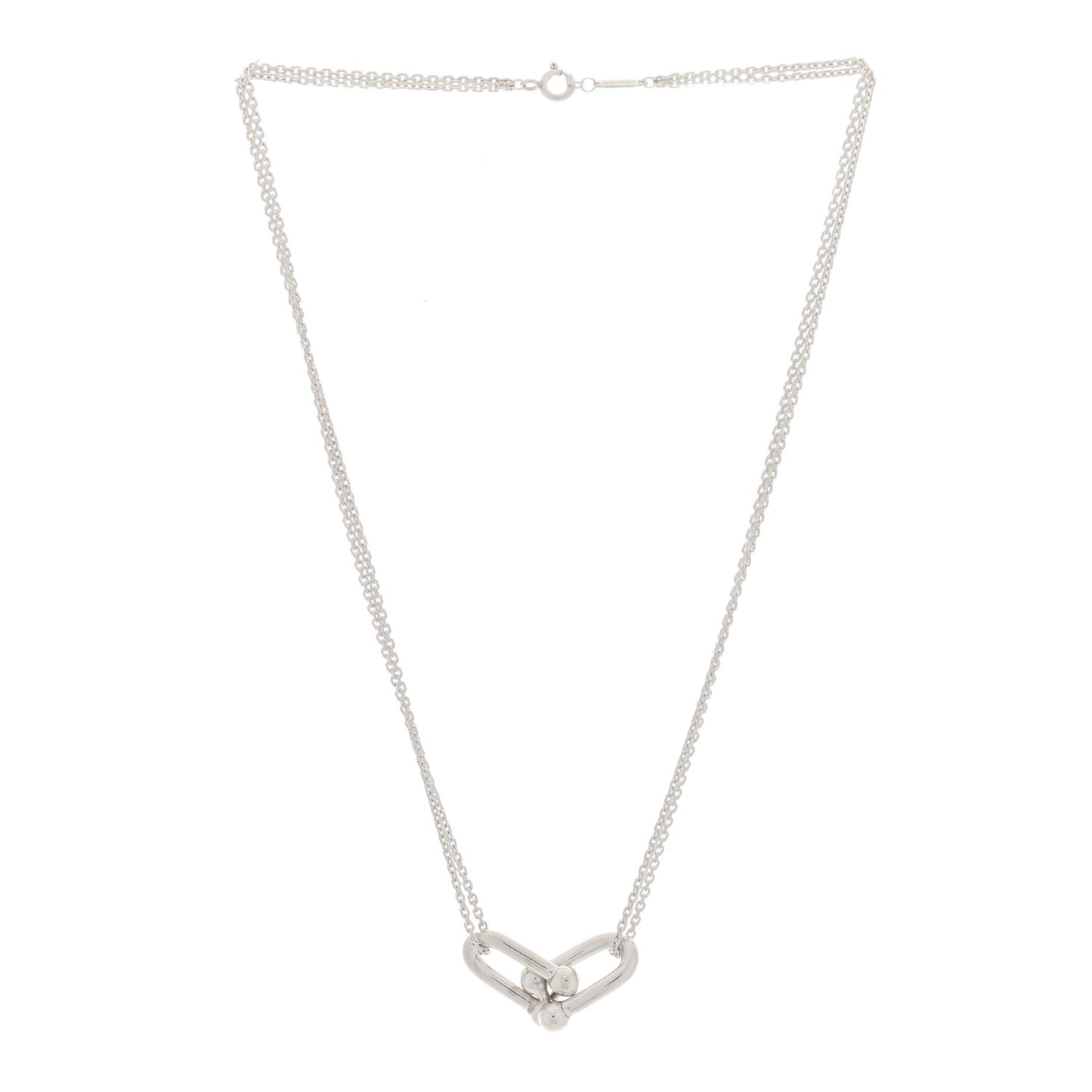 Sterling Silver Double HardWear Link Pendant Necklace