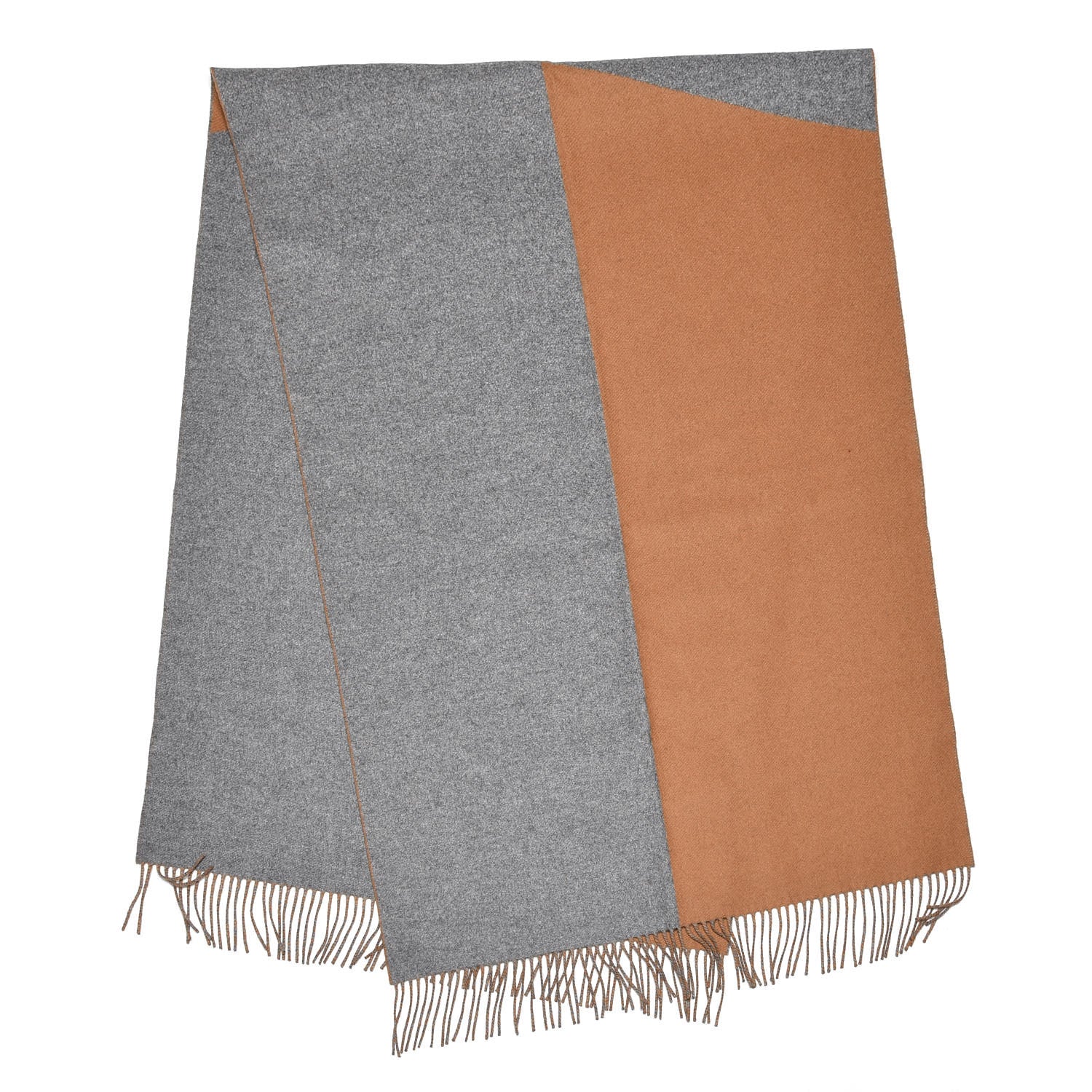 Hermes Cashmere Casaque Stole Gris Chine Camel 3 of 4