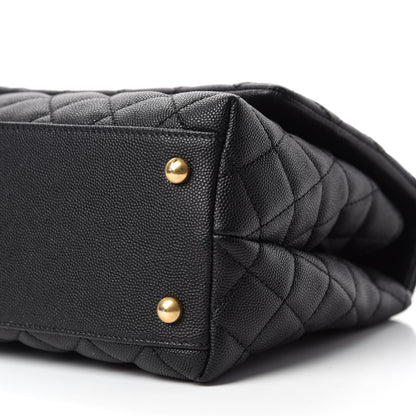 Chanel Caviar Lizard Embossed Quilted Small Coco Handle Flap Black 7 of 11