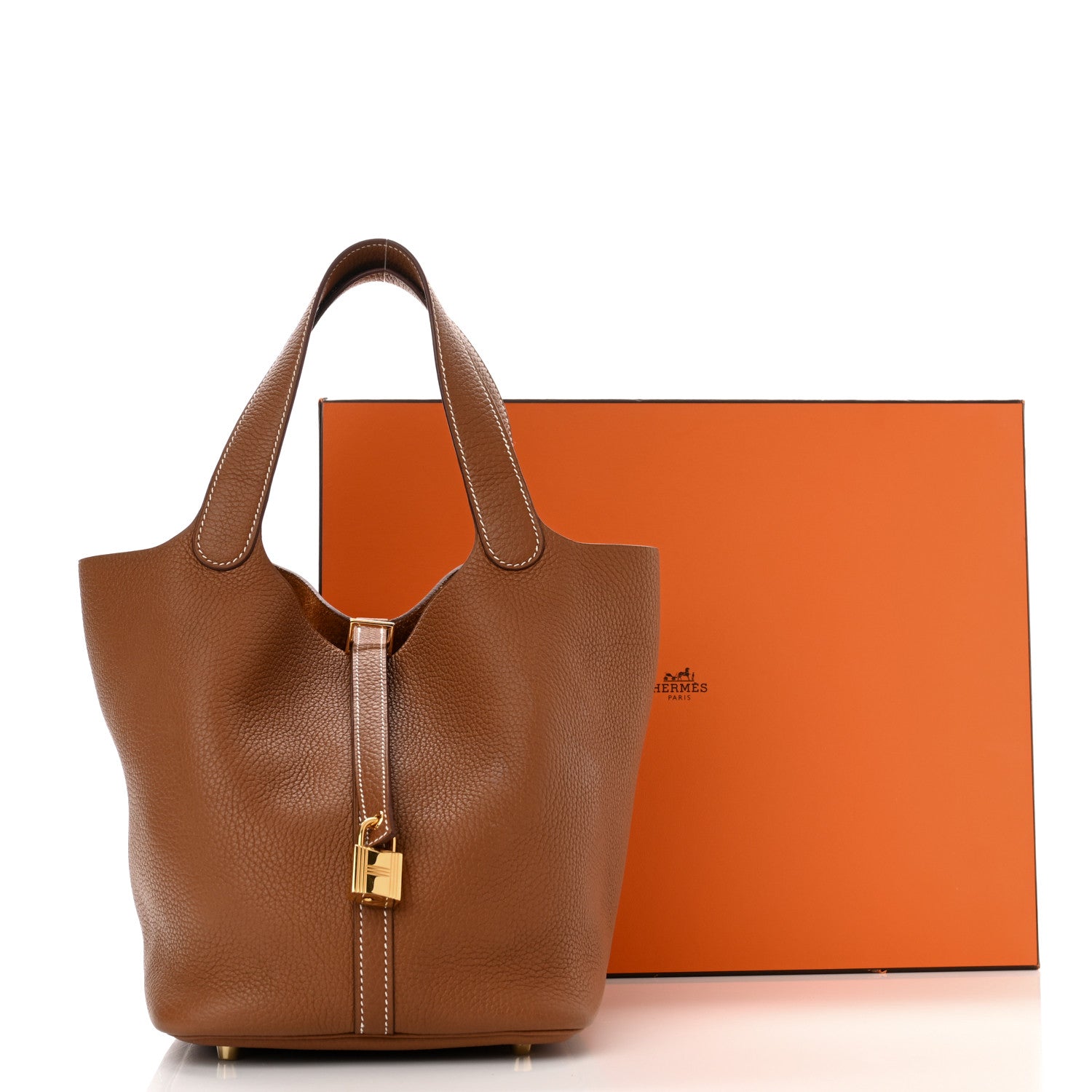 Hermes Taurillon Clemence Picotin Lock 22 MM Gold 12 of 12