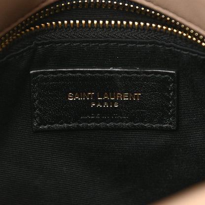 Saint Laurent Lambskin Quilted Small Loulou Puffer Monogram Chain Satchel Dark Beige 6 of 11