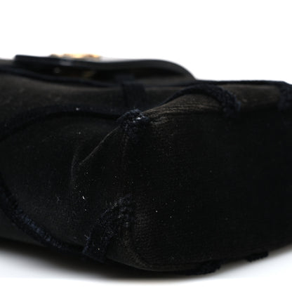 Chanel Velvet Quilted Small Clutch With Chain  Black 11 of 12