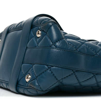 Chanel Lambskin Quilted Easy Carry Shopping Tote Blue 9 of 10
