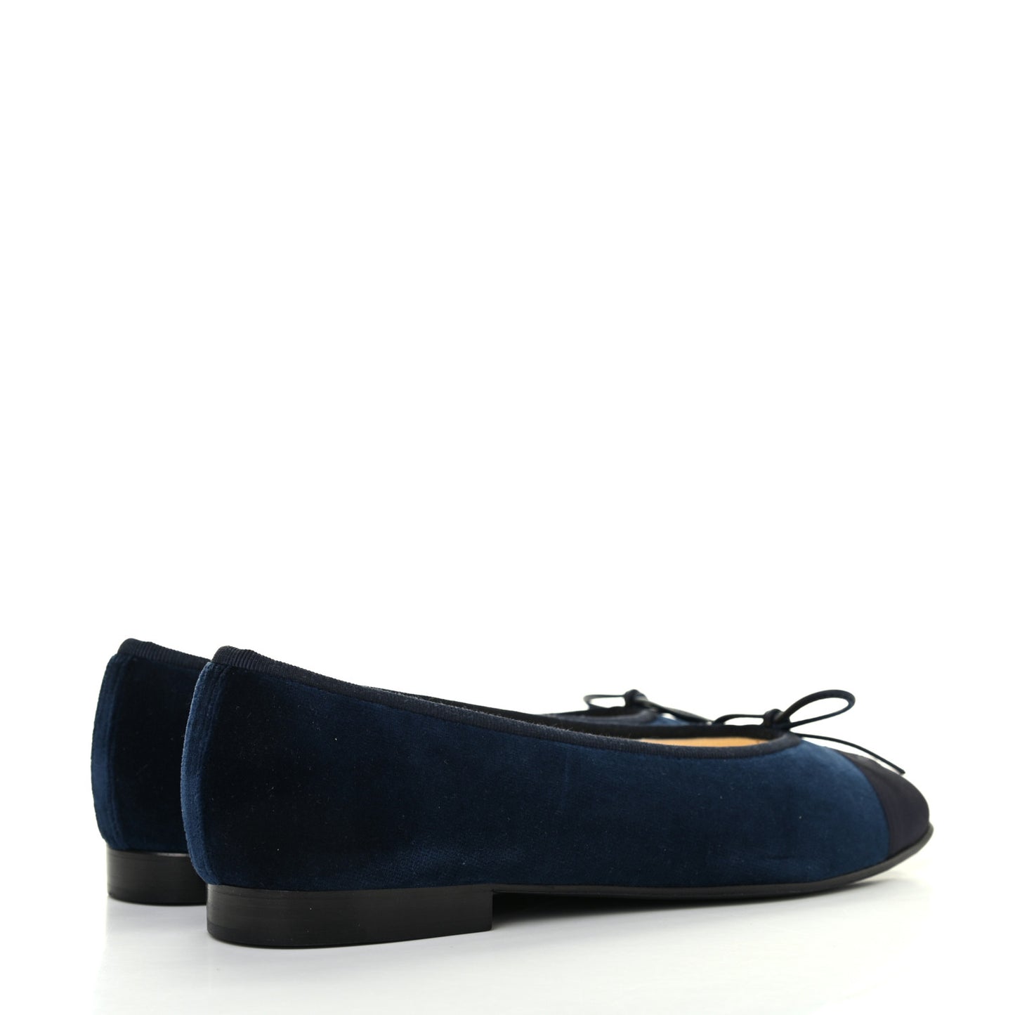 Velvet Cap Toe Ballerina Flats 39 Navy