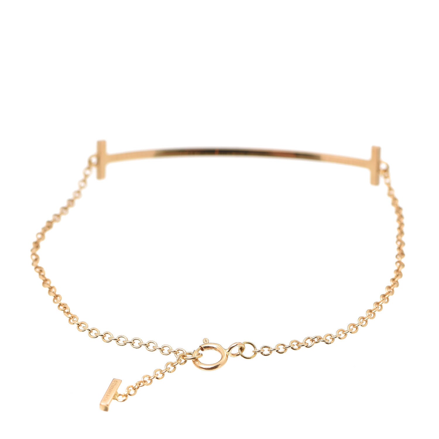 Tiffany 18K Yellow Gold Diamond T Smile Bracelet 3 of 6
