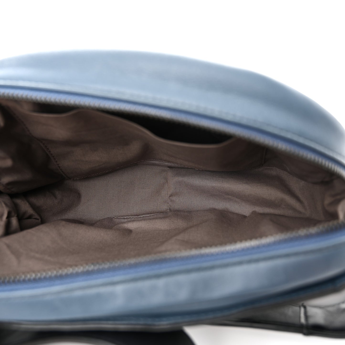 Nappa Intrecciato Front Zip Belt Bag Blue