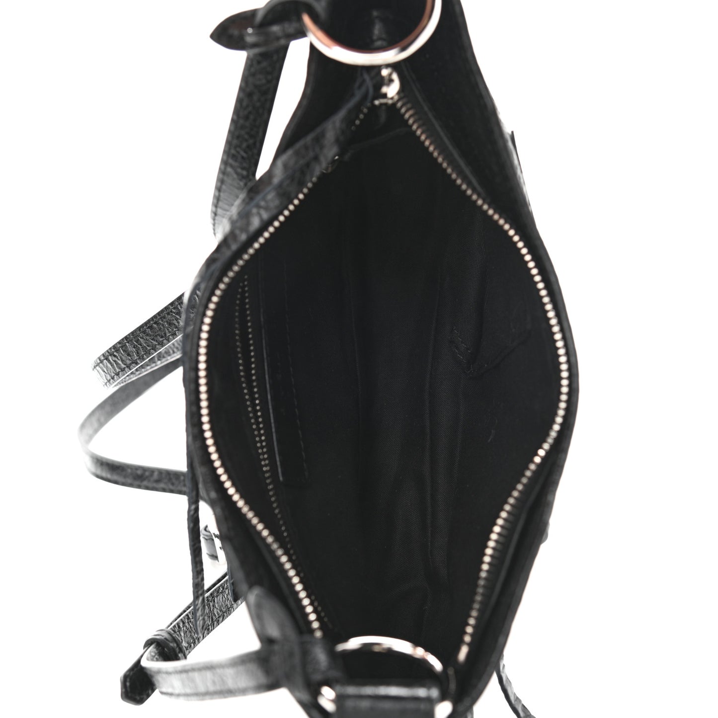 Agneau Classic Silver Hardware Hip Black
